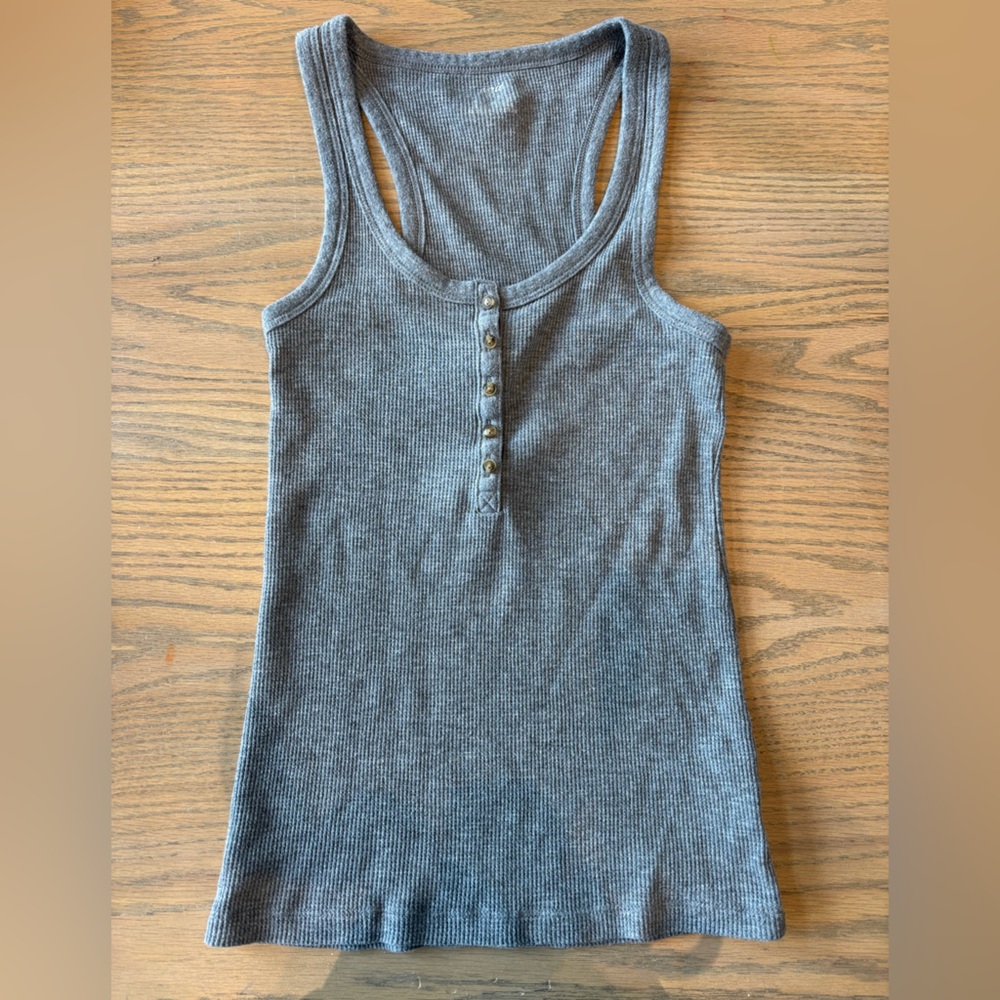Aerie Gray Ribbed Tank Top
